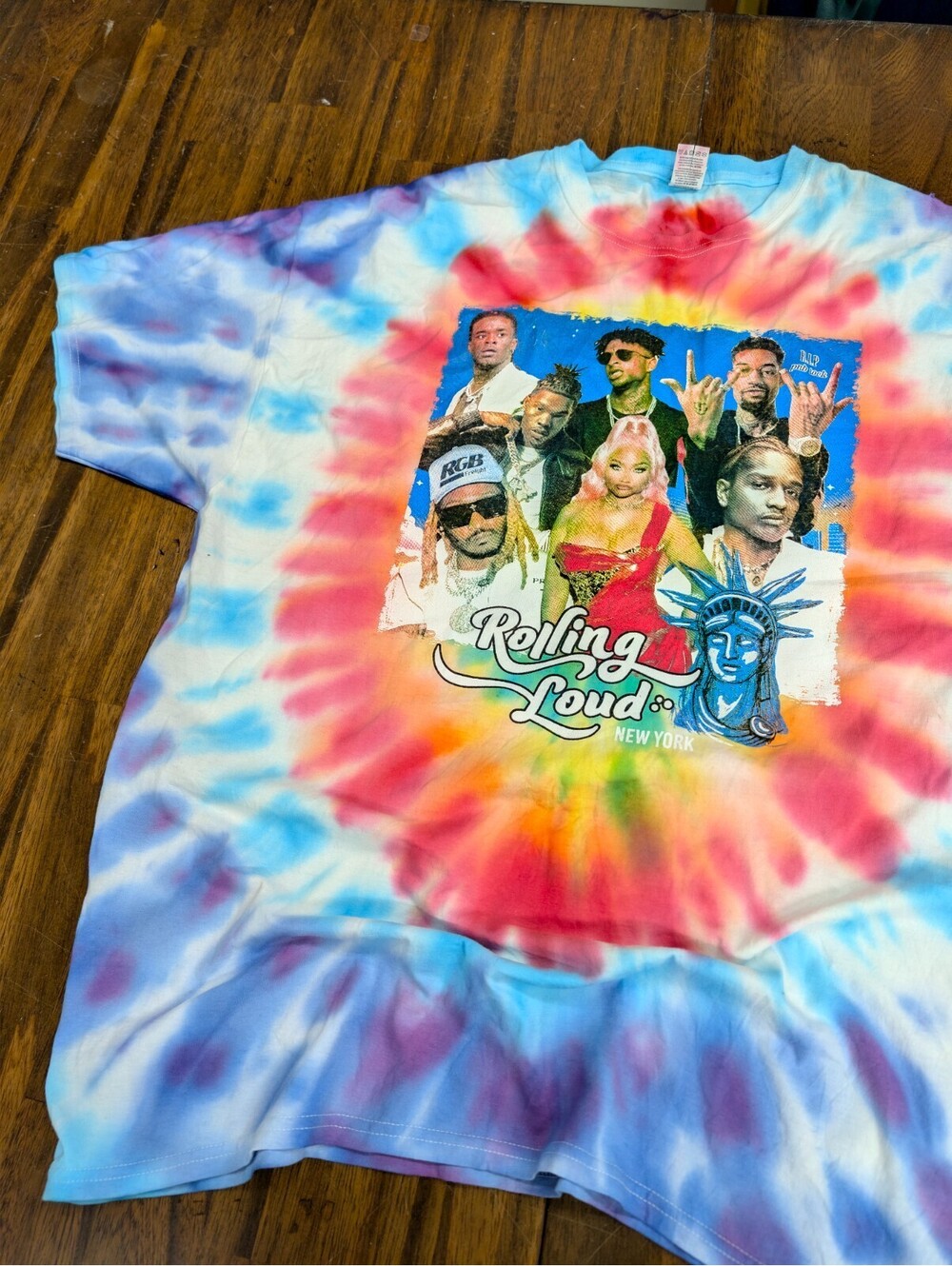 Rolling Loud NY 2022 Tie Dye T Shirt 2XL Fruit of the Loom